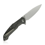 Kubey Carbon Fiber Linerlock Folding N690 Pocket Knife 219a