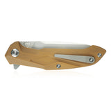 Kubey brown G10 Linerlock Folding N690 Pocket Knife 219c