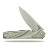 Kubey Gray Titanium Handle Framelock Folding D2 Pocket Knife 232d