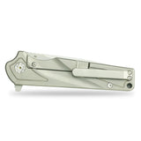 Kubey Gray Titanium Handle Framelock Folding D2 Pocket Knife 232d