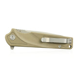 Kubey 233 Tan G10 Flipper Linerlock Folding D2 Pocket Knife 233b