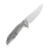 Kubey Nova Gray Titanium Framelock Flipper Folding D2 Pocket Knife 235a