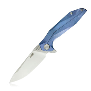 Kubey Nova Blue Titanium Linerlock Folding D2 Pocket Knife 235d - Kubey Sale