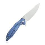 Kubey Nova Blue Titanium Linerlock Folding D2 Pocket Knife 235d - Kubey Sale