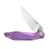 Kubey Nova Purple Titanium Linerlock Folding D2 Pocket Knife 235c - Kubey Sale