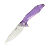 Kubey Nova Purple Titanium Linerlock Folding D2 Pocket Knife 235c - Kubey Sale