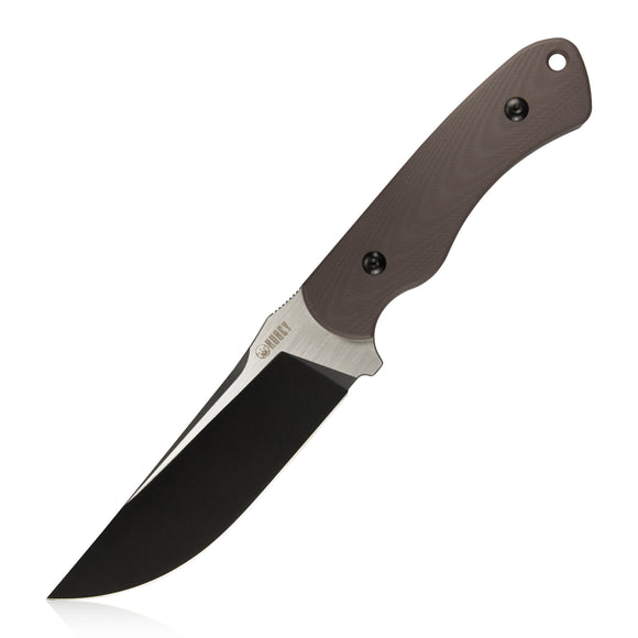 Kubey Tan G10 Black Coated D2 Full Tang Fixed Blade Knife 240C