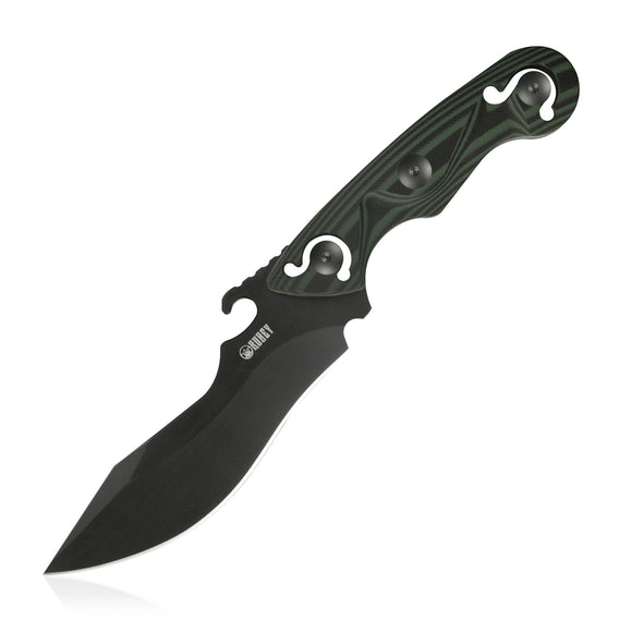 Kubey Totem Green Black G10 D2 Black Fixed Blade Full Tang Knife 250A