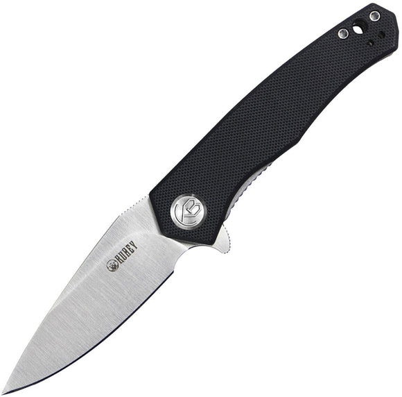 Kubey Cadmus Folding Knife Linerlock Black G10 D2 Steel Clip Point Blade 055A