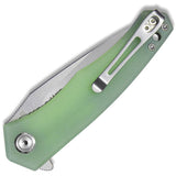 Kubey Cadmus Folding Knife Linerlock Jade G10 D2 Stainless Clip Pt Blade 055D