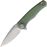 Kubey Cadmus Linerlock Jade G10 Folding Damascus Drop Point Pocket Knife 055F