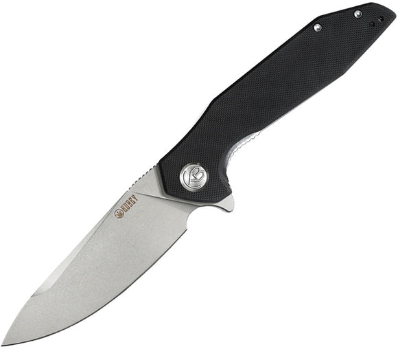 Kubey Nova Folding Black Pocket Knife Linerlock D2 G10 scales 117a