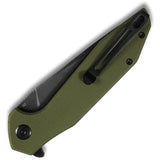 Kubey Nova Linerlock Smooth OD Green G10 Folding D2 Tool Steel Pocket Knife 117E