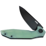 Kubey Nova Linerlock Smooth Jade G10 Folding D2 Tool Steel Pocket Knife 117G