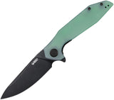 Kubey Nova Linerlock Smooth Jade G10 Folding D2 Tool Steel Pocket Knife 117G