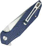 Kubey Nova Linerlock Blue & Black G10 Folding D2 Steel Drop Pt Pocket Knife 117J