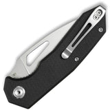 Kubey Coeus Folding Knife Linerlock Black G10 D2 Grey Clip Pt Steel Blade 122A