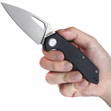 Kubey Coeus Folding Knife Linerlock Black G10 D2 Grey Clip Pt Steel Blade 122A