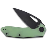 Kubey Coeus Folding Knife Linerlock Jade G10 D2 Black Drop Pt Steel Blade 122E