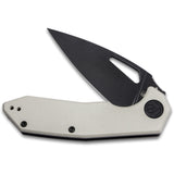 Kubey Coeus Linerlock Ivory Smooth G10 Folding Black D2 Steel Pocket Knife 122F