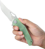 Kubey Phemius Linerlock Jade G10 Folding 14C28N Clip Pt Pocket Knife 149D