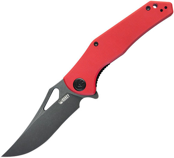 Kubey Phemius Linerlock Red G10 Folding 14C28N Clip Pt Pocket Knife 149F