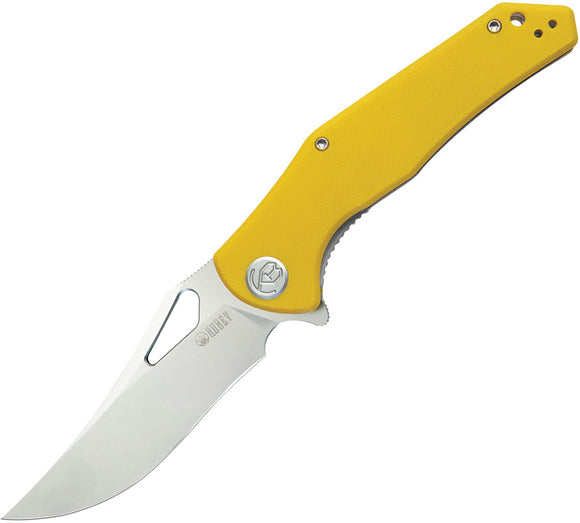 Kubey Phemius Linerlock Yellow G10 Folding 14C28N Clip Pt Pocket Knife 149G