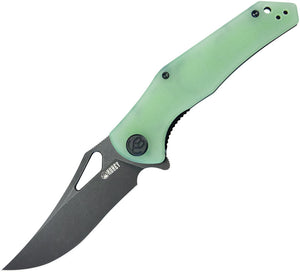 Kubey Phemius Linerlock Jade G10 Folding Black 14C28N Clip Pt Pocket Knife 149H