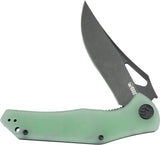 Kubey Phemius Linerlock Jade G10 Folding Black 14C28N Clip Pt Pocket Knife 149H