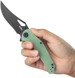 Kubey Phemius Linerlock Jade G10 Folding Black 14C28N Clip Pt Pocket Knife 149H
