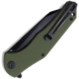 Kubey Flash Pocket Knife Linerlock OD Green G10 Folding D2 Steel Blade 158B2