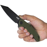 Kubey Flash Pocket Knife Linerlock OD Green G10 Folding D2 Steel Blade 158B2