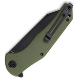 Kubey Flash Linerlock Green G10 D2 Tool Black Steel Folding Pocket Knife 158F