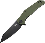 Kubey Flash Linerlock Green G10 D2 Tool Black Steel Folding Pocket Knife 158F