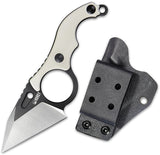 Kubey Hippocam EDC Silver & Black G10 D2 Steel Fixed Blade Knife 166C