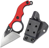 Kubey Hippocam EDC Red & Black G10 D2 Steel Fixed Blade Knife 166D