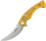 Kubey Scimitar Linerlock Ultem Folding AUS-10 Trailing Pt Pocket Knife 173A
