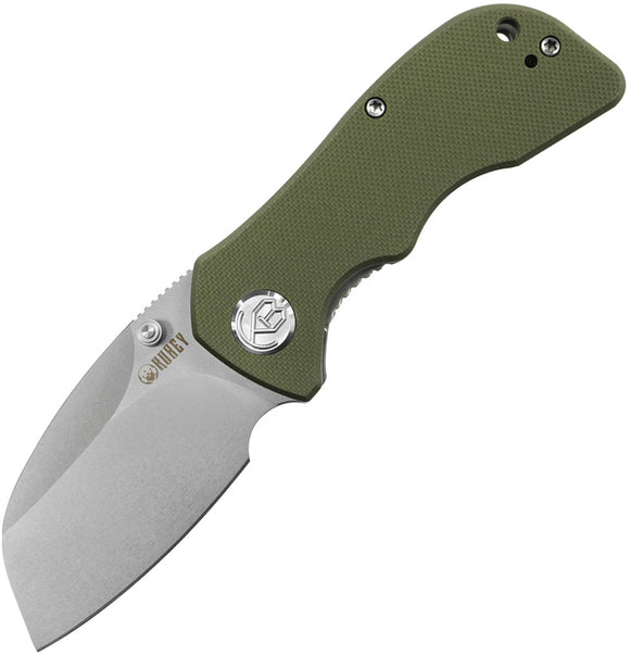 Kubey Karaji Linerlock OD Green G10 Folding D2 Steel Sheepfoot Pocket Knife 180D