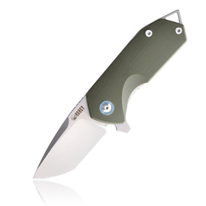 Kubey Green Linerlock Folding Knife 2.75" Tanto D2 Steel blade 203B