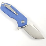 Kubey Blue Linerlock Folding Knife 2.75" Tanto D2 Steel blade 203D