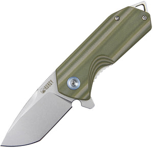 Kubey Campe Nest EDC Knife Linerlock Green Striped G10 Folding D2 Steel 203E