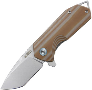 Kubey Campe Nest EDC Knife Linerlock Beige Striped G10 Folding D2 Steel 203F