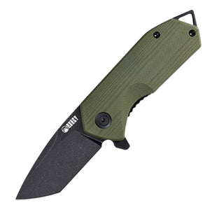 Kubey Campe Nest EDC Knife Linerlock Green G10 Folding Black D2 Steel Blade 203H