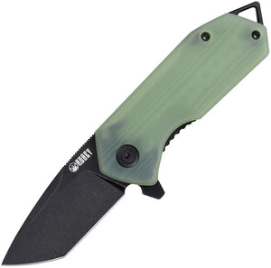 Kubey Campe Nest EDC Pocket Knife Linerlock Jade G10 Folding Black D2 Steel 203I