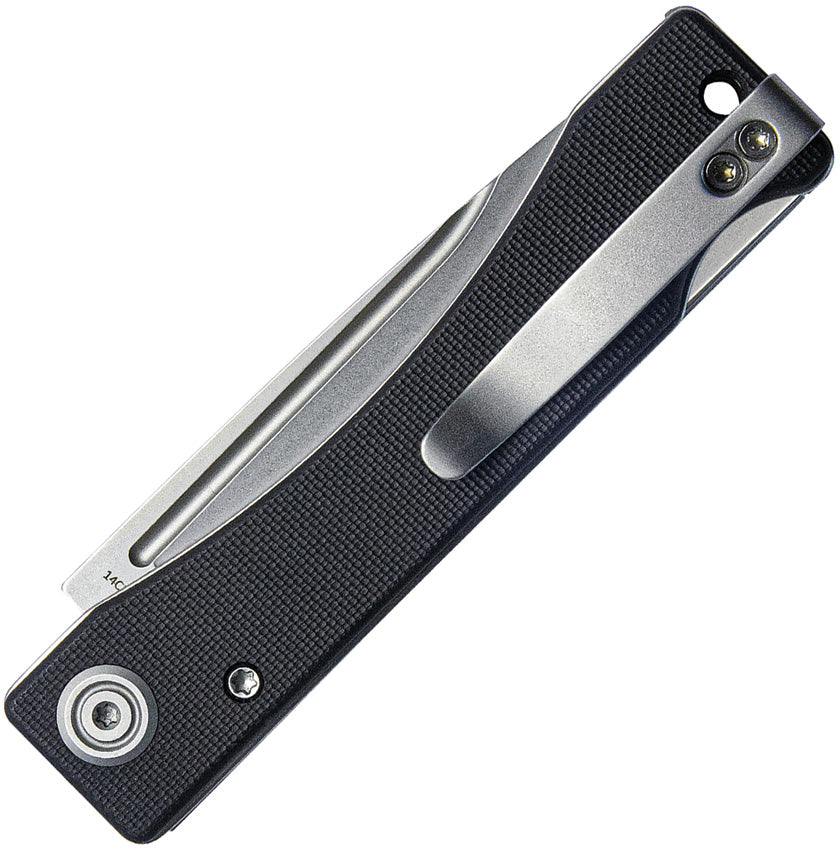 Kubey Akino Lockback Black G10 Folding Sandvik 14C28N Pocket Knife 210 ...