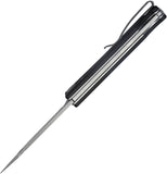 Kubey Akino Lockback Black G10 Folding Sandvik 14C28N Pocket Knife 2102A
