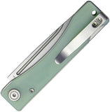 Kubey Akino Lockback Jade G10 Folding Sandvik 14C28N Pocket Knife 2102B
