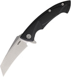 Kubey Hawkbill Pocket Knife Linerlock Black G10 Folding D2 Steel Blade 212A