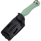 Kubey Golf EDC Jade Smooth G10 Black AUS-10A Stainless Fixed Blade Knife w/ Kydex Sheath 230D 