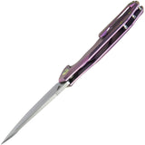 Kubey Nova Framelock Purple Titanium Folding 14C28N Drop Pt Pocket Knife 235D